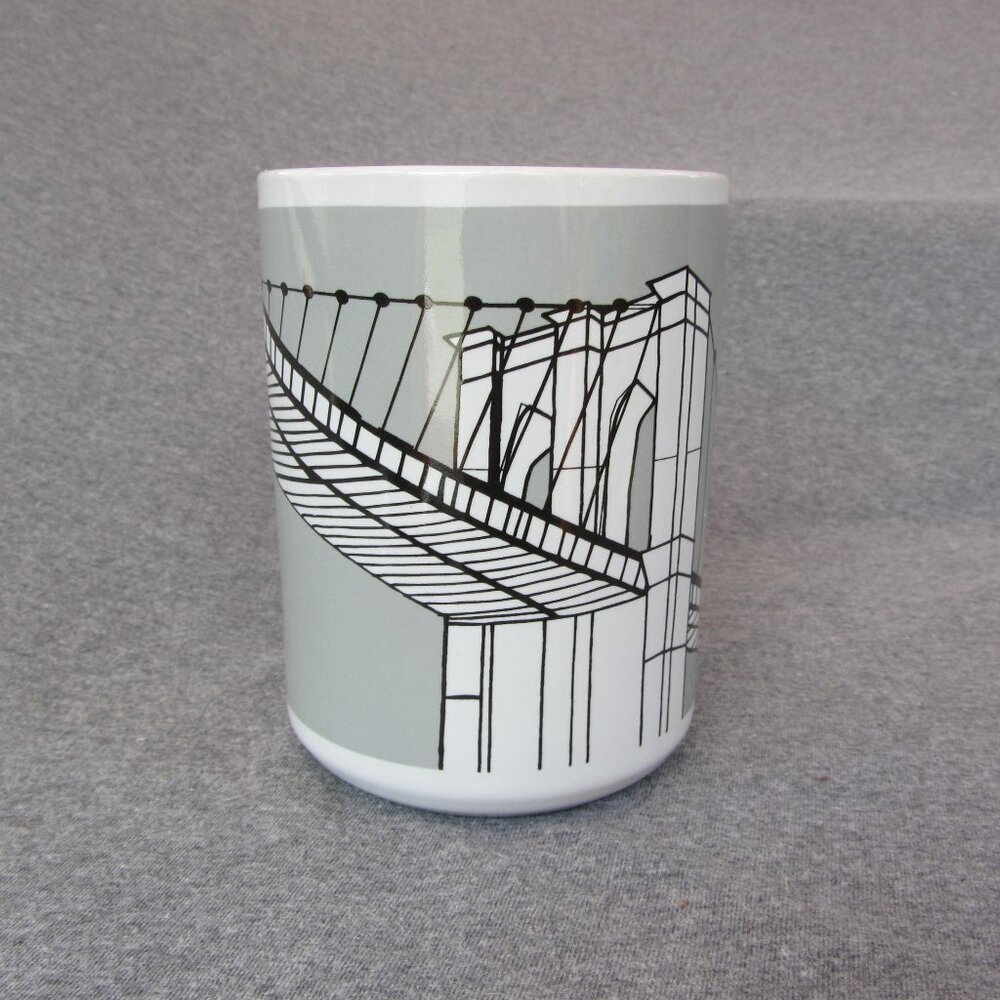 *BOGO mugs* 15 oz mug brooklyn bridge line drawing by design designs (w3033)